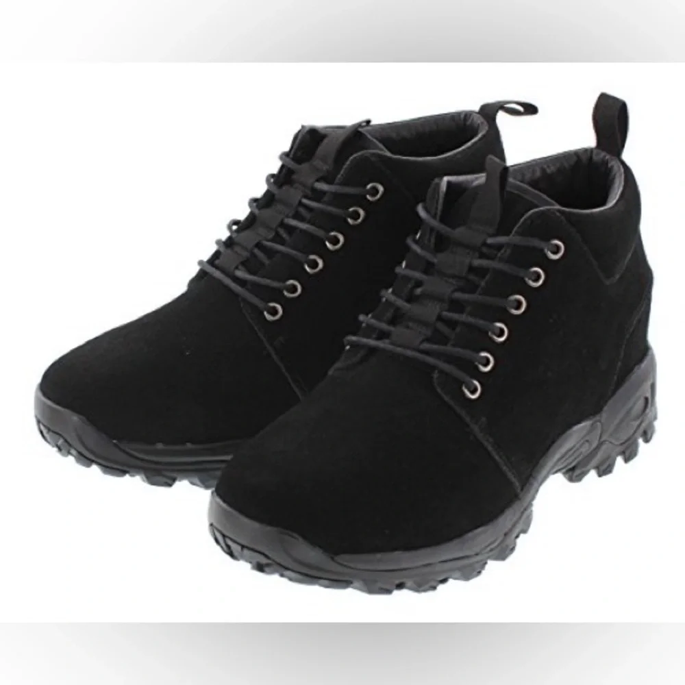 CALTO Men's Invisible Height Increasing Elevating Suede Hiking Boots Size: 10